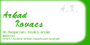 arkad kovacs business card